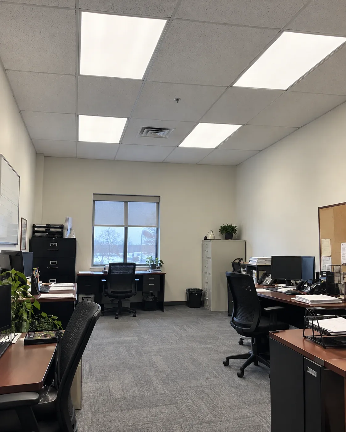 Same commercial space after installation of modern LED lighting fixtures